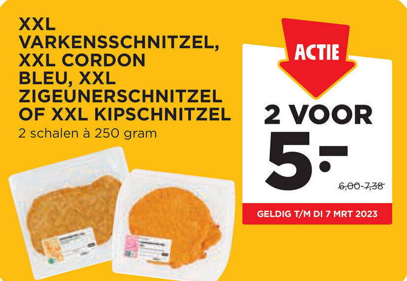 XXL Varkensschnitzel XXL Cordon Bleu XXL Zigeunerschnitzel Of XXL