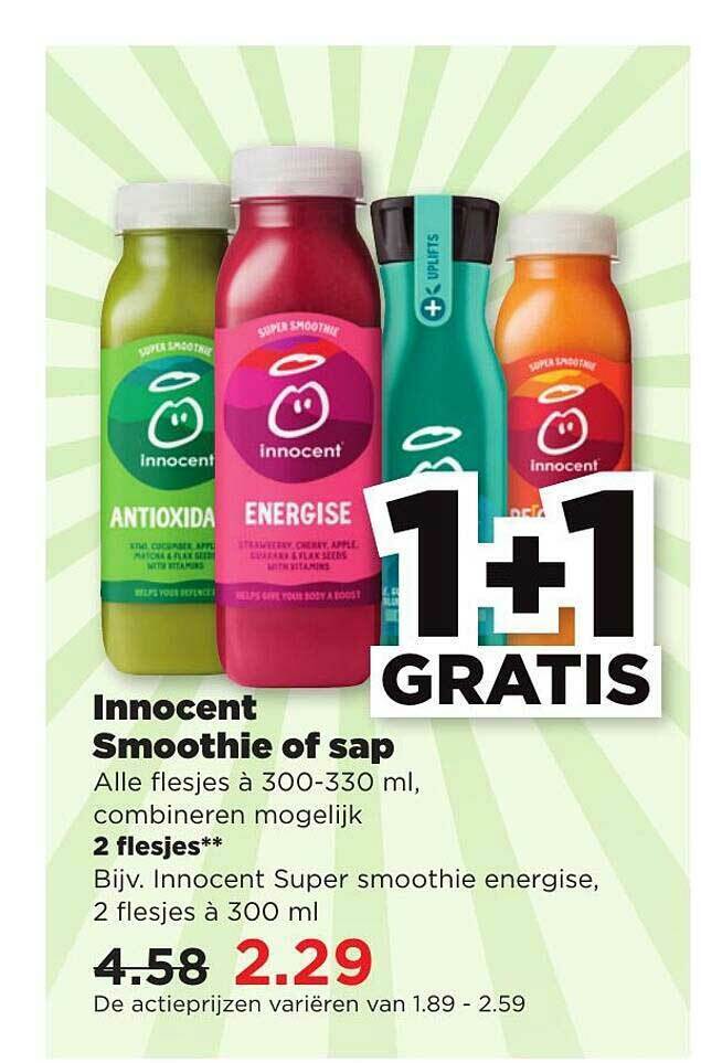 Innocent Smoothie Of Sap 300 Ml Aanbieding Bij PLUS