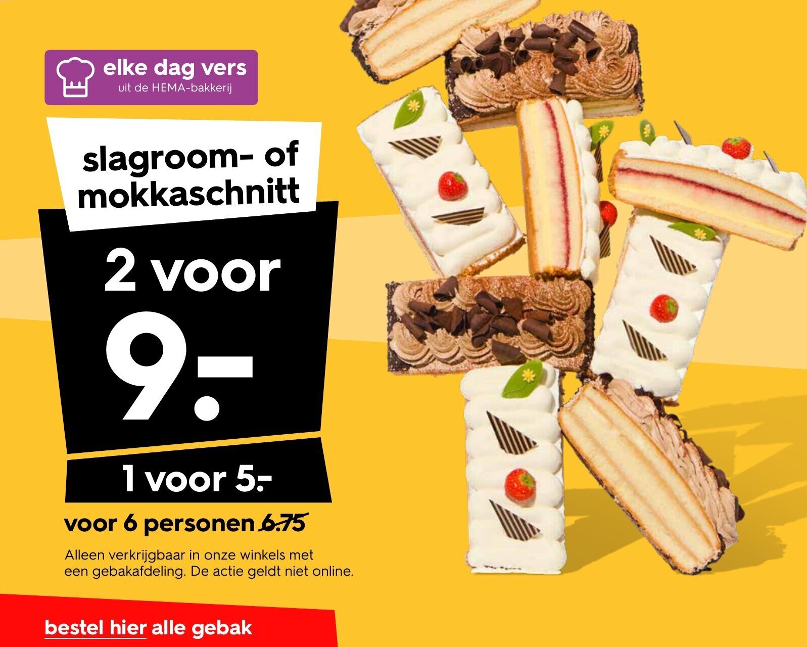 Slagroom Of Mokkaschnitt Aanbieding Bij Hema