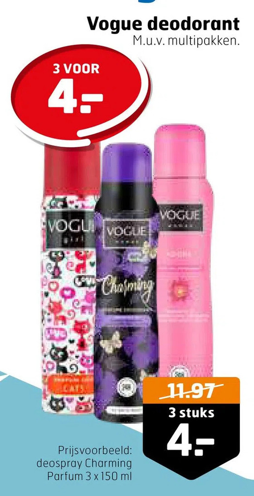 Vogue Deodorant Aanbieding Bij Trekpleister