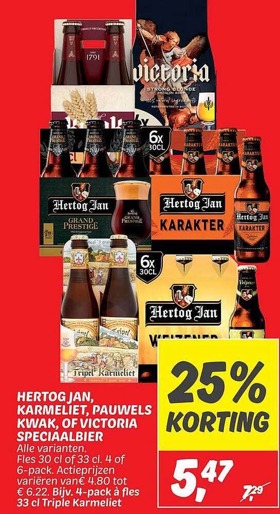 Hertog Jan Karmeliet Pauwels Kwak Of Victoria Speciaalbier Aanbieding