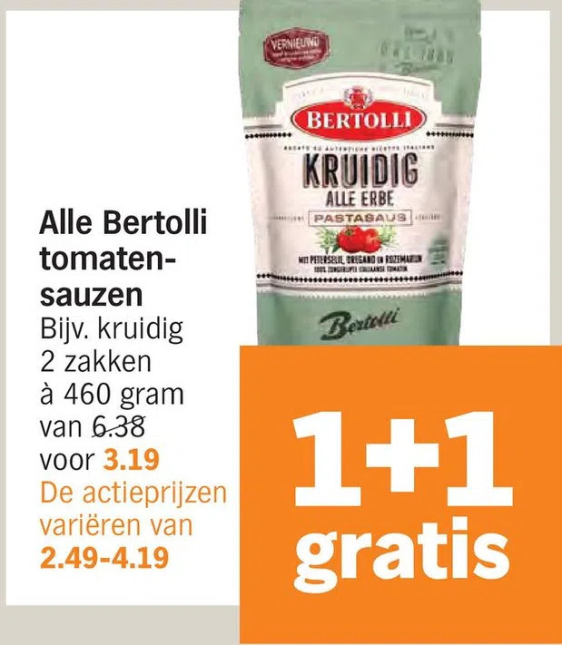 Alle Bertolli Tomaten Sauzen Aanbieding Bij Albert Heijn