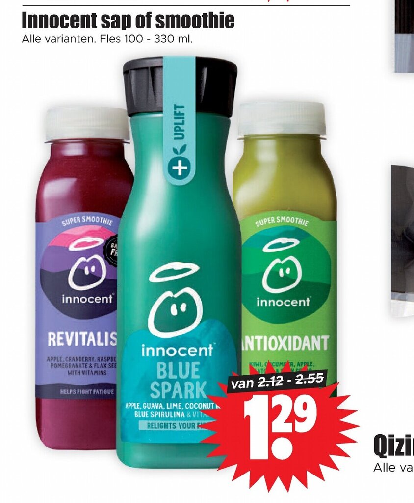 Innocent Sap Of Smoothie Fles 100 330 Ml Aanbieding Bij Dirk