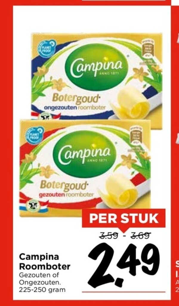 Campina Roomboter Gram Aanbieding Bij Vomar