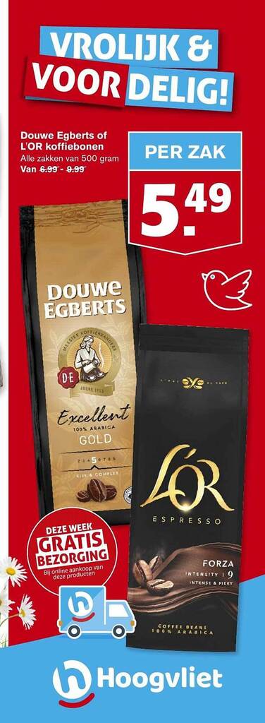 Douwe Egberts Of L Or Koffiebonen Aanbieding Bij Hoogvliet