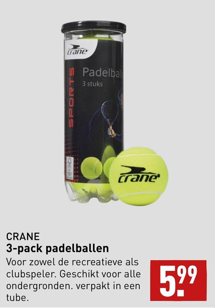 Crane 3 Pack Padelballen Aanbieding Bij ALDI