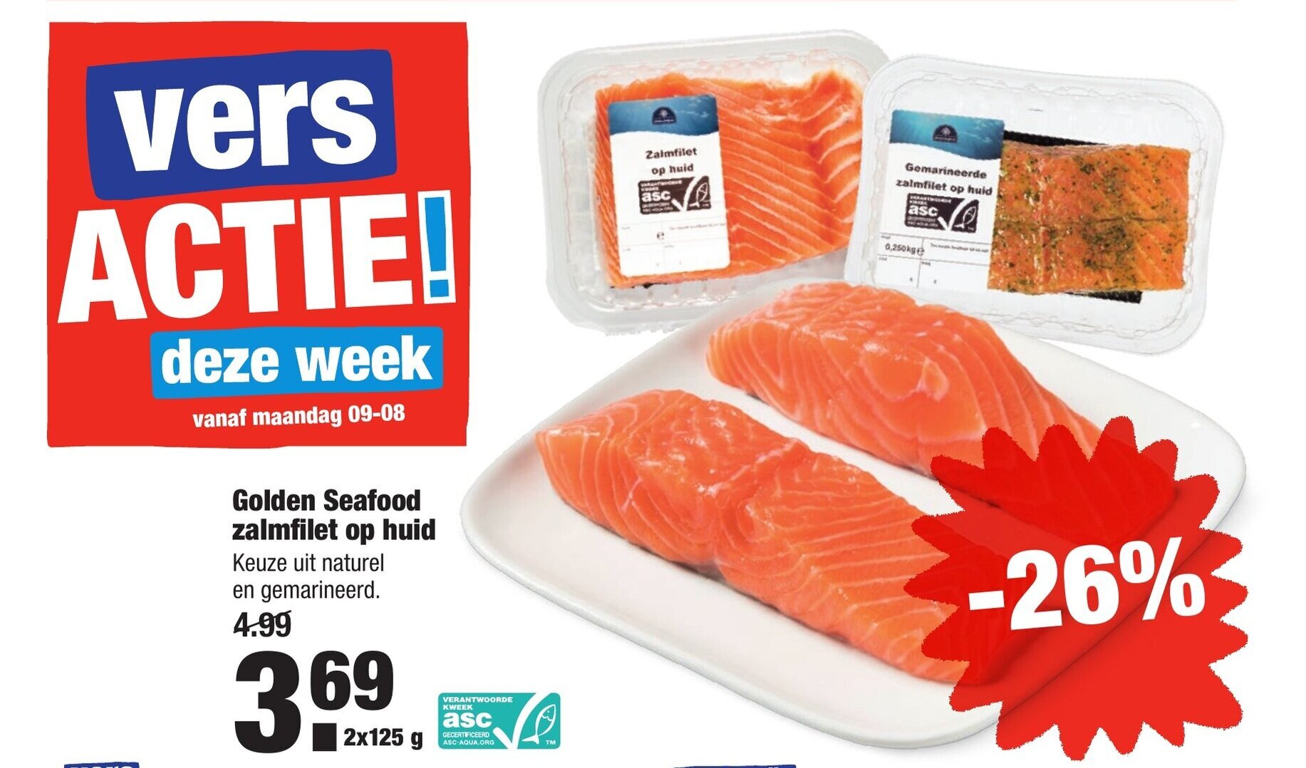 Golden Seafood Zalmfilet Op Huid Aanbieding Bij Aldi