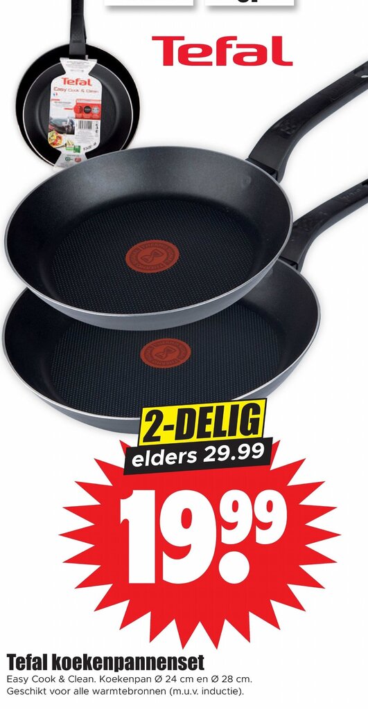 Tefal Koekenpannenset Cm Aanbieding Bij Dirk