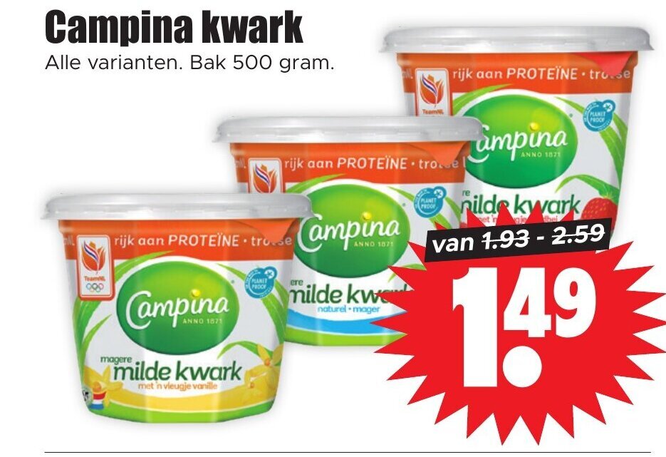 Campina Kwark G Aanbieding Bij Dirk