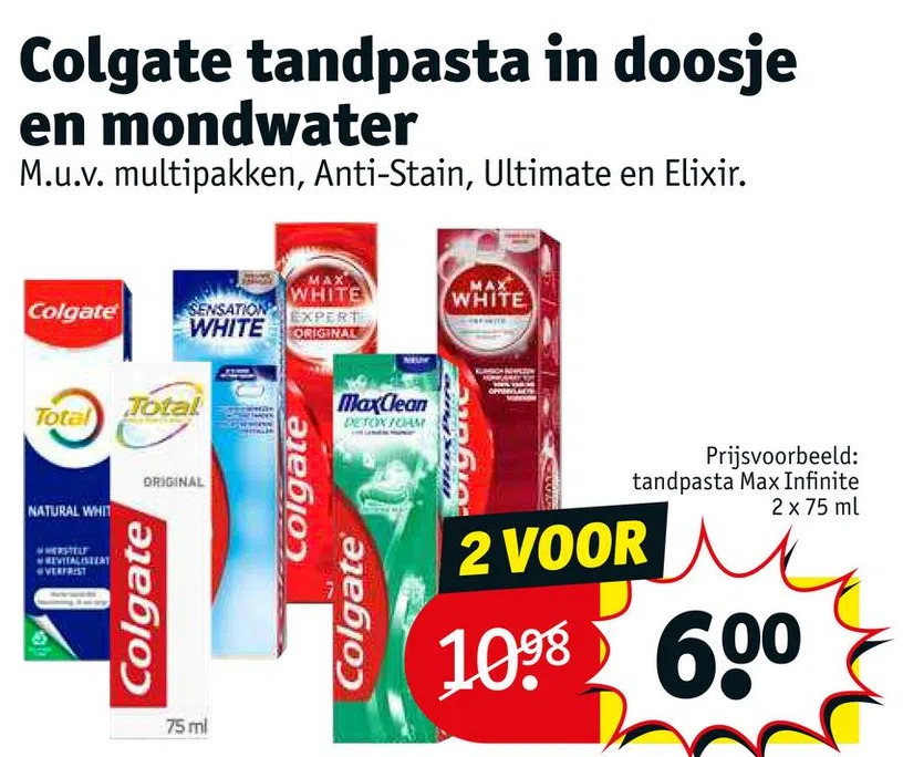 Colgate Tandpasta In Doosje En Mondwater Aanbieding Bij Kruidvat