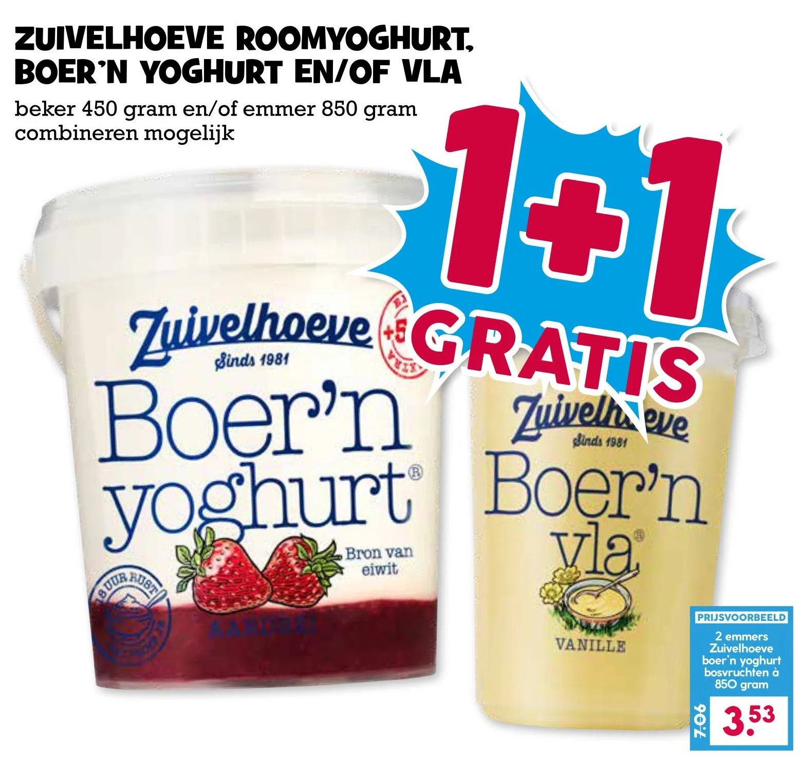 Zuivelhoeve Roomyoghurt Boer N Yoghurt En Of Vla Aanbieding Bij Boon S