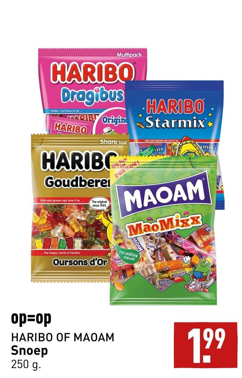 Haribo Of Maoam Snoep 250g Aanbieding Bij ALDI