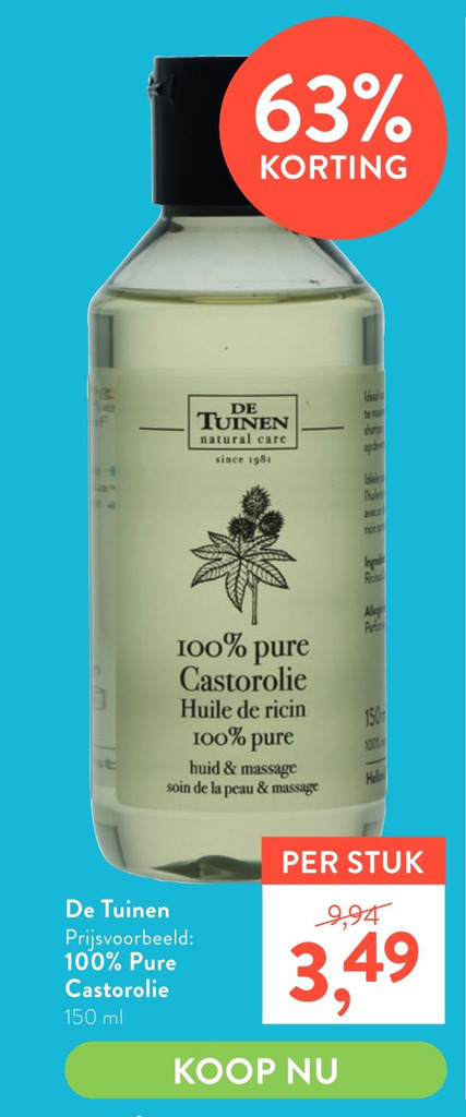 100 Pure Castorolie Aanbieding Bij Holland Barrett