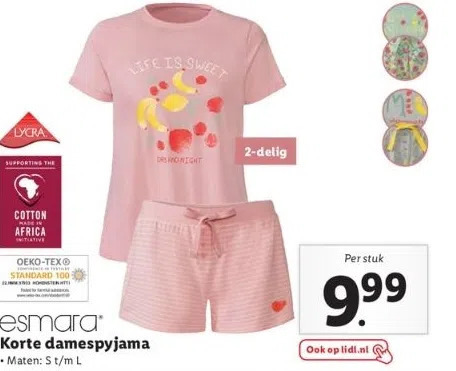 Esmara Korte Damespyjama Aanbieding Bij Lidl