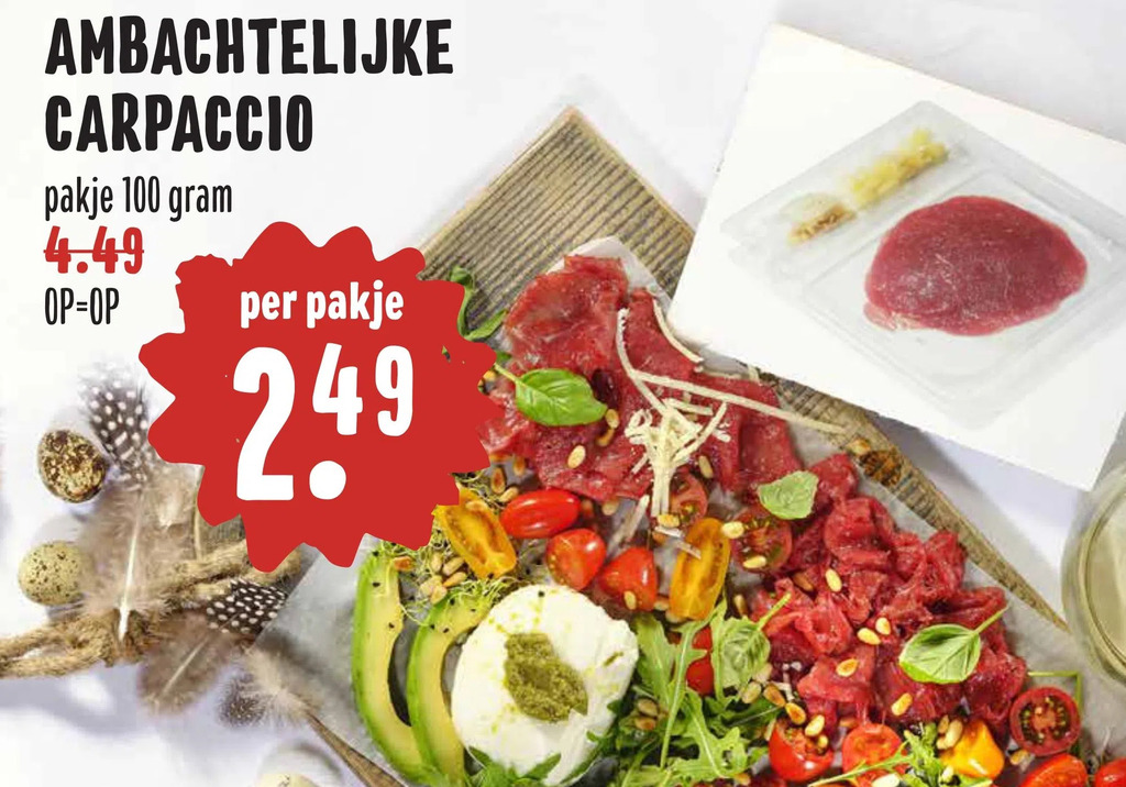 Ambachtelijke Carpaccio Aanbieding Bij MCD Supermarkt