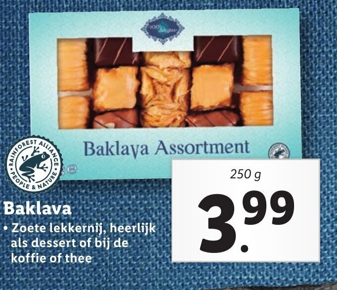 1001 Delights Baklava 250G Aanbieding Bij Lidl