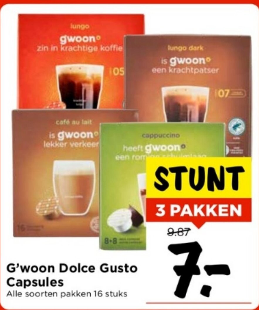 G Woon Dolce Gusto Capsules Aanbieding Bij Vomar