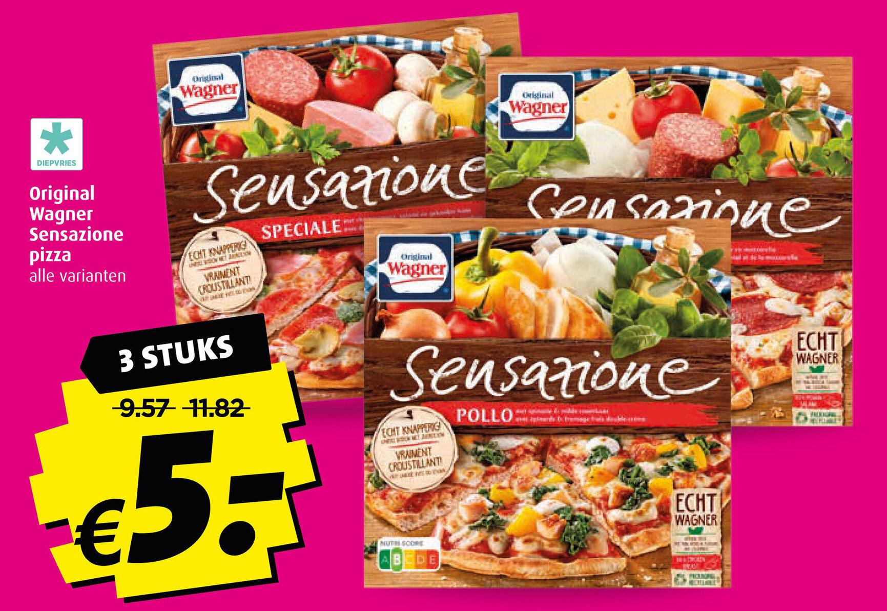 Original Wagner Sensazione Pizza 3 Stuks Aanbieding Bij Boni