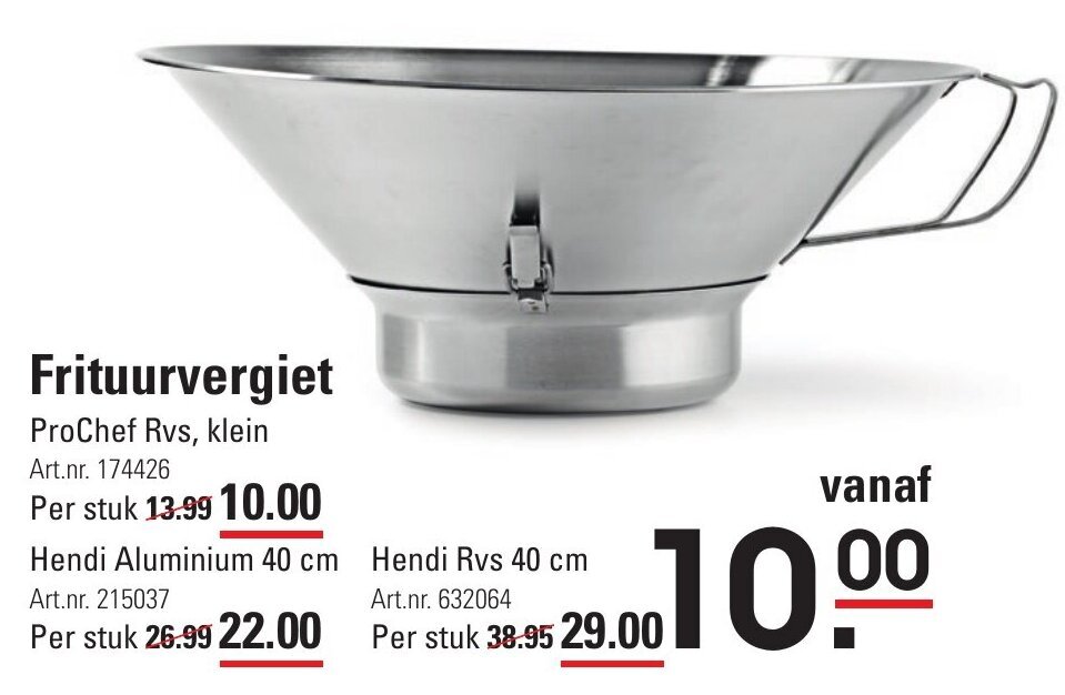 Frituurvergiet Prochef Rvs Klein Per Stuk Aanbieding Bij Sligro