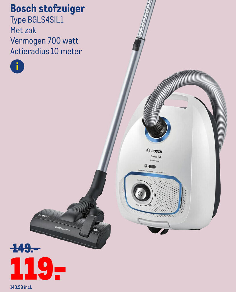 Bosch Stofzuiger BGLS4SIL1 Aanbieding Bij Makro