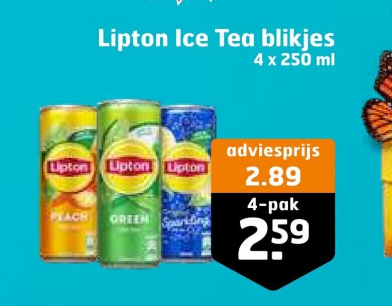 Lipton Ice Tea Blikjes 4 X 250 Ml Aanbieding Bij Trekpleister