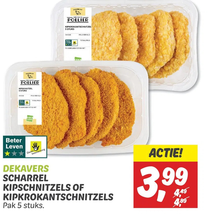 Scharrel Kipschnitzels Of Kipkrokantschnitzels Aanbieding Bij Dekamarkt