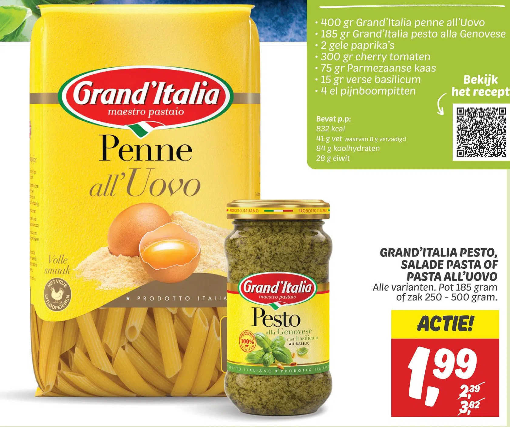 Grand Italia Pesto Salade Pasta Of Pasta All Uovo Aanbieding Bij Dekamarkt