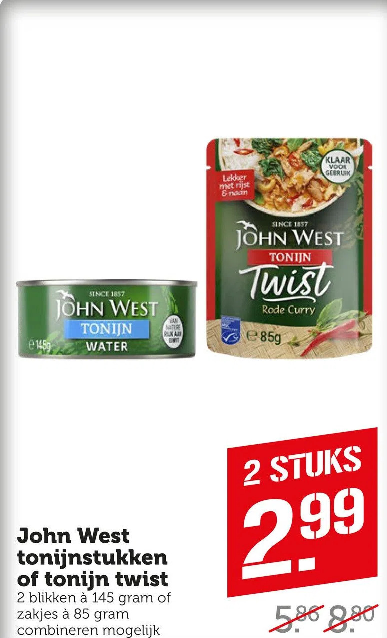 John West Tonijnstukken Of Tonijn Twist Aanbieding Bij Coop