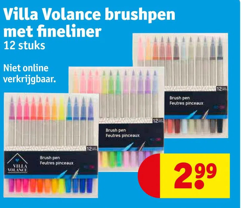 Villa Volance Brushpen Met Fineliner Aanbieding Bij Kruidvat