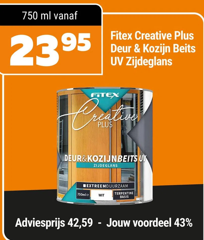 Fitex Creative Plus Deur Kozijn Beits Uv Zijdeglans Aanbieding Bij De