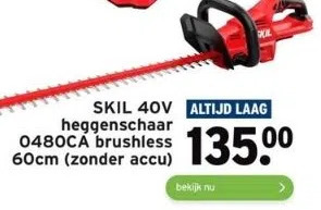 Skil 40v Altijd Laag Heggenschaar 0480ca Brushless 60cm Zonder Accu