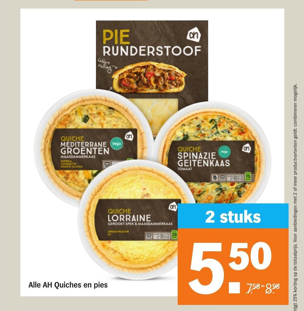 Alle AH Quiches En Pies Aanbieding Bij Albert Heijn