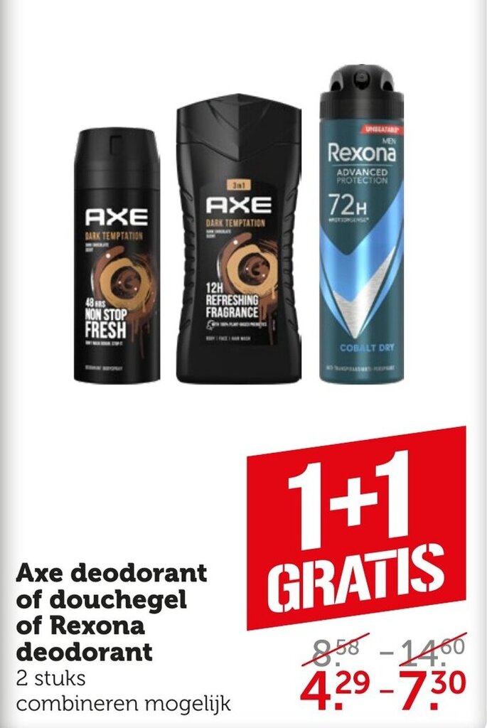 Axe Deodorant Of Douchegel Of Rexona Deodorant Aanbieding Bij Coop