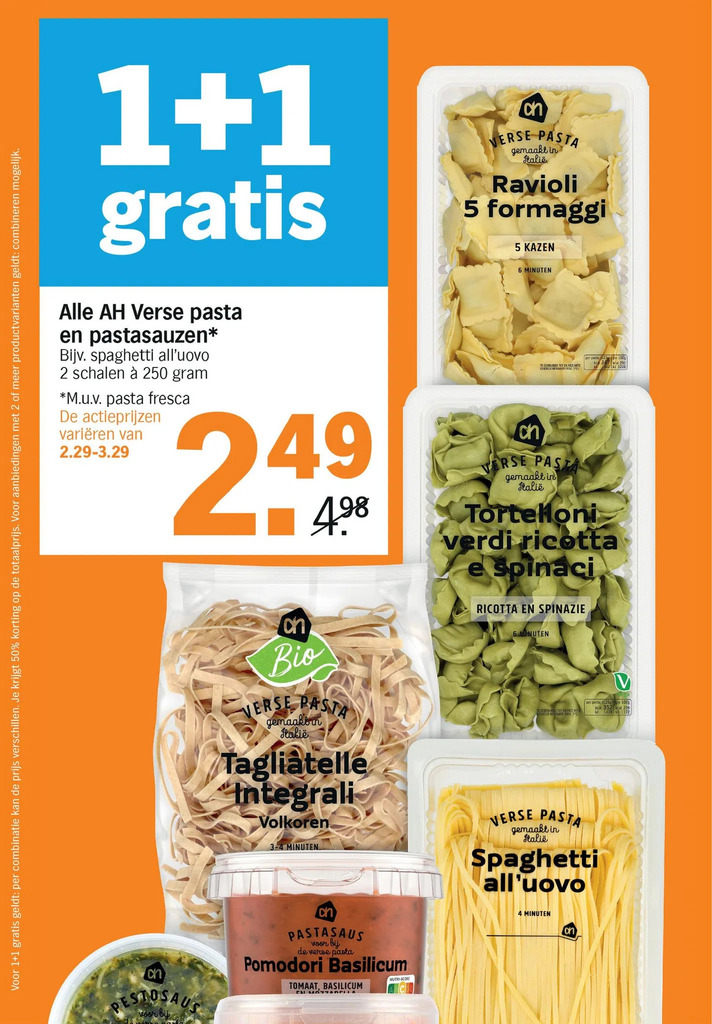 Alle Ah Verse Pasta En Pastasauzen Aanbieding Bij Albert Heijn