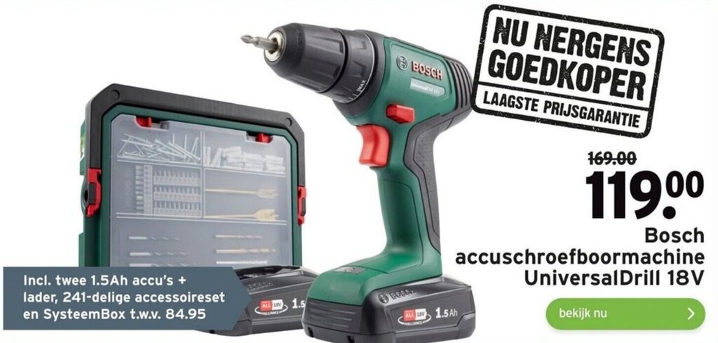 Bosch Accuschroefboormachine Universal Drill V Aanbieding Bij Gamma