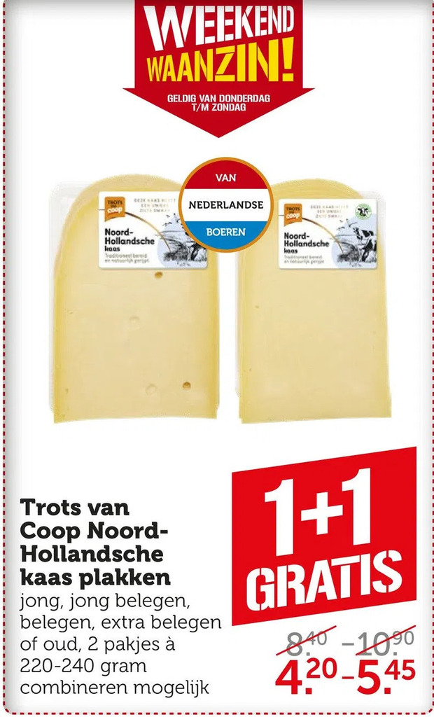 Trots Van Coop Noord Hollandsche Kaas Plakken Aanbieding Bij Coop