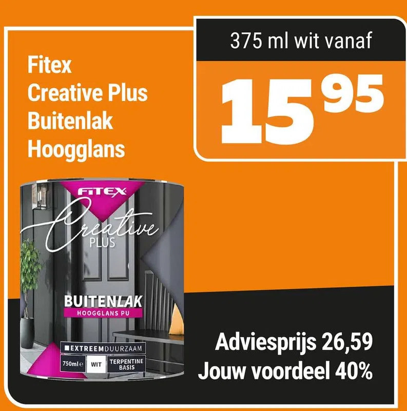 Fitex Creative Plus Buitenlak Hoogglans Aanbieding Bij De Voordeelmarkt