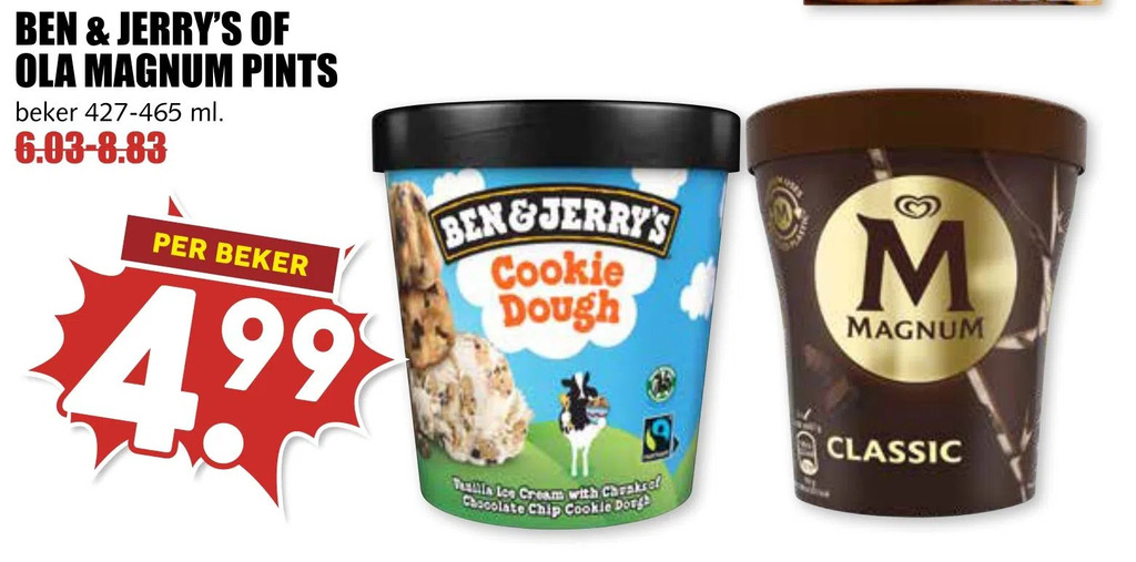 Ben Jerry S Of Ola Magnum Pints Aanbieding Bij MCD Supermarkt