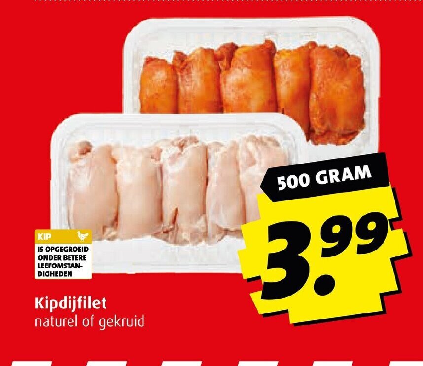 Kipdijfilet Naturel Of Gekruid Gram Aanbieding Bij Boni