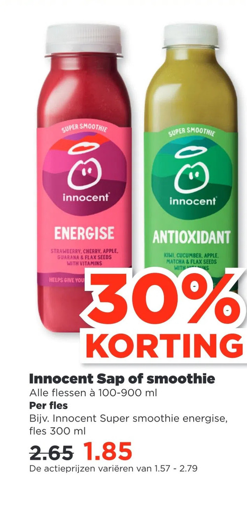 Innocent Sap Of Smoothie Aanbieding Bij Plus