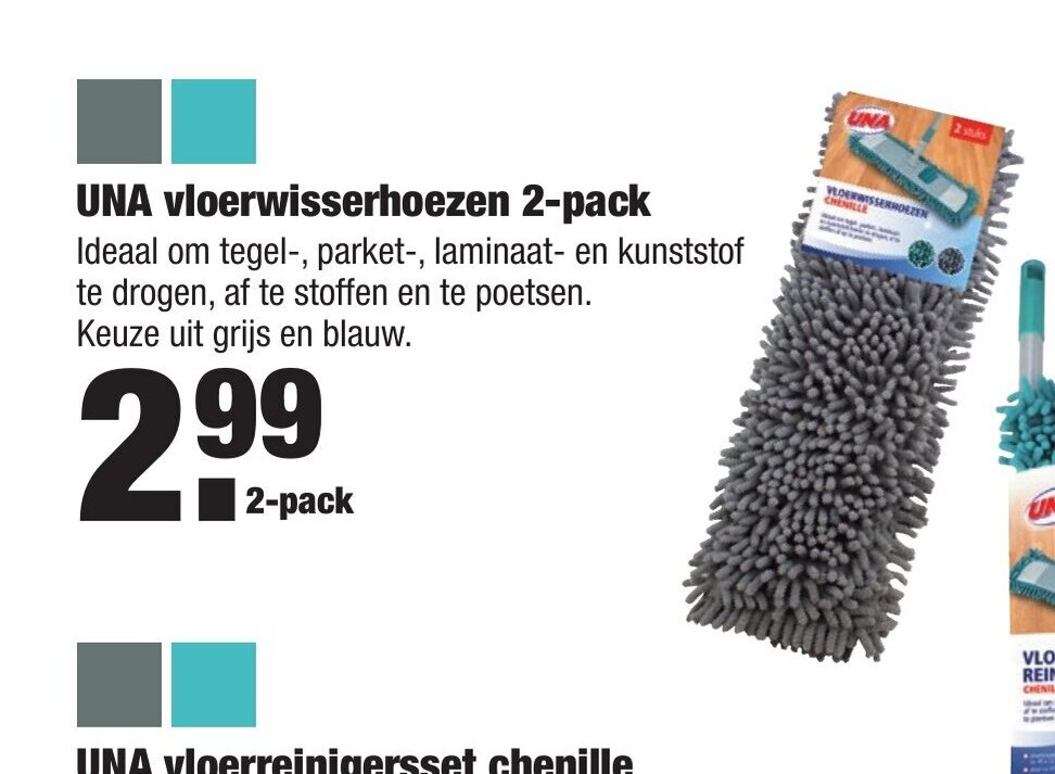 UNA Vloerwisserhoezen 2 Pack Aanbieding Bij ALDI