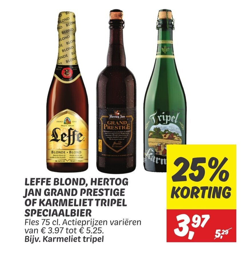 Leffe Blond Hertog Jan Grand Prestige Of Karmeliet Tripel Speciaalbier