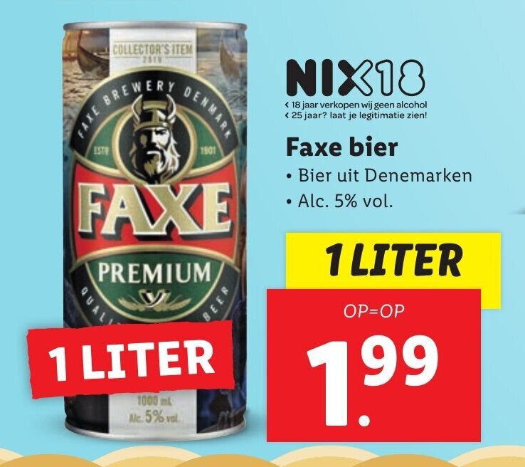 Faxe Bier 1 Liter Aanbieding Bij Lidl