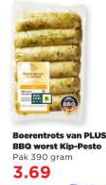 Boerentrots Van Plus Bbq Worst Kip Pesto Gram Aanbieding Bij Plus