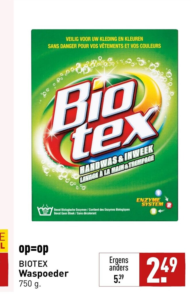 BIOTEX Waspoeder 750 G Aanbieding Bij ALDI