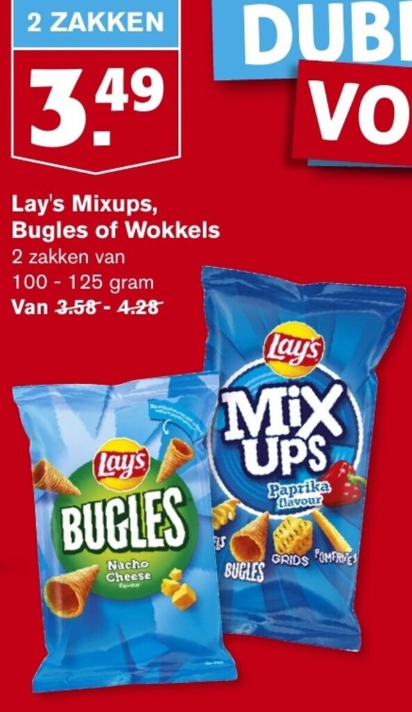 Lay S Mixups Bugles Of Wokkels 100 125g Aanbieding Bij Hoogvliet