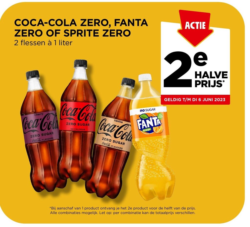 Coca Cola Zero Fanta Zero Of Sprite Zero Flessen Liter