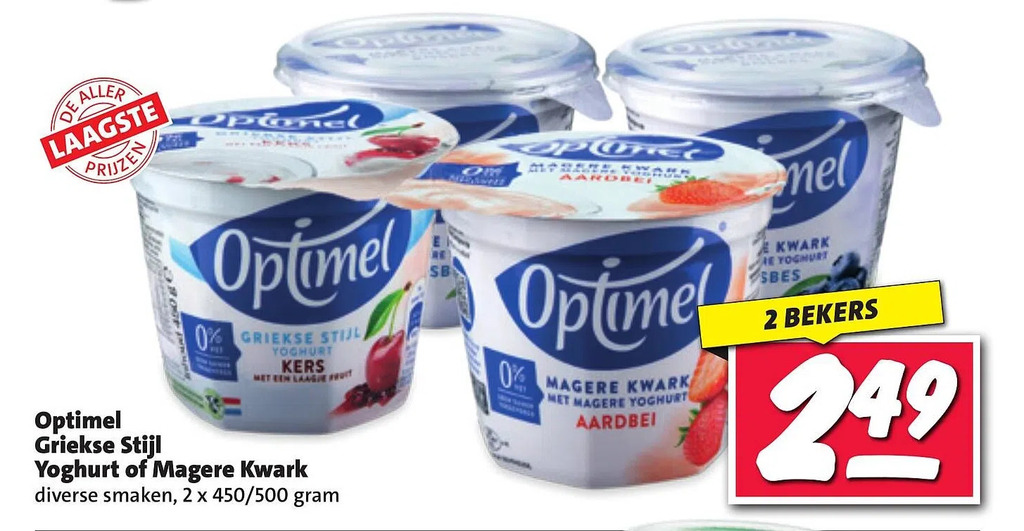 Optimel Griekse Stijl Yoghurt Of Magere Kwark Aanbieding Bij Nettorama