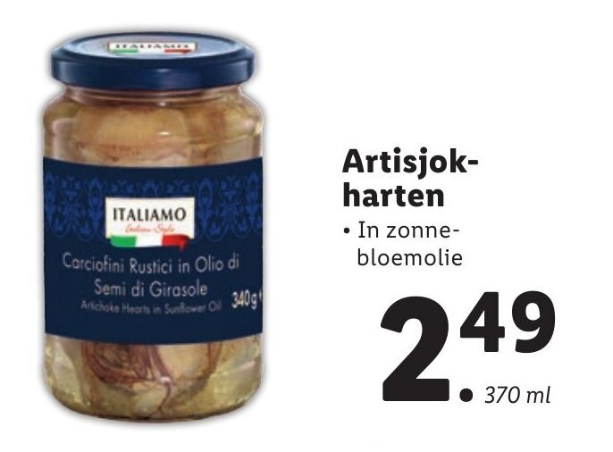 Italiamo Artisjok Harten Ml Aanbieding Bij Lidl