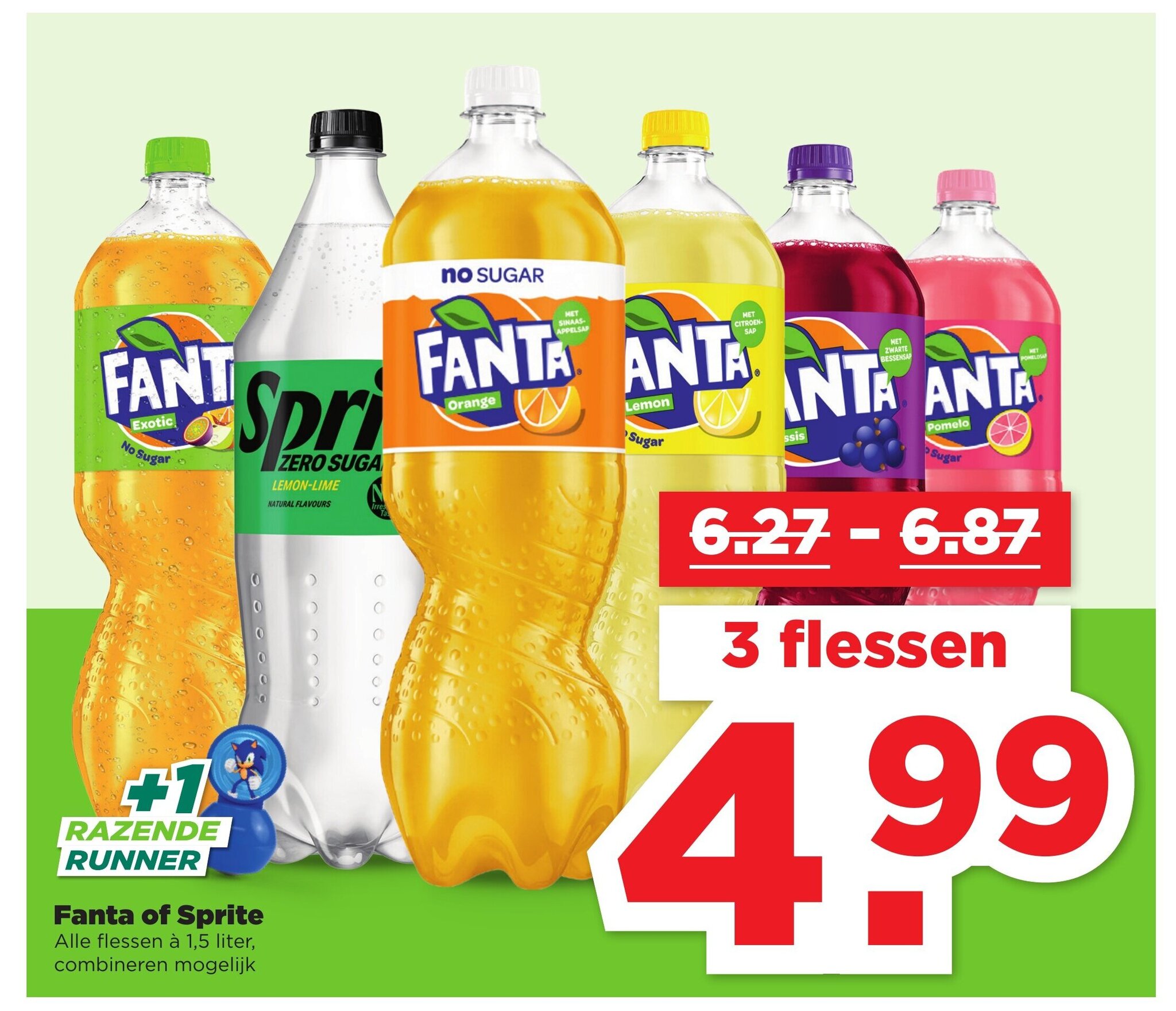 Fanta Of Sprite Alle Flessen Liter Flessen Aanbieding Bij Plus